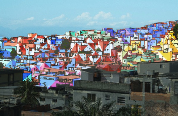 Painting an entire favela in rio de janeiro designboom 01