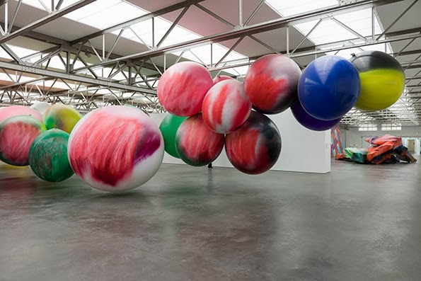 huge painted spheres