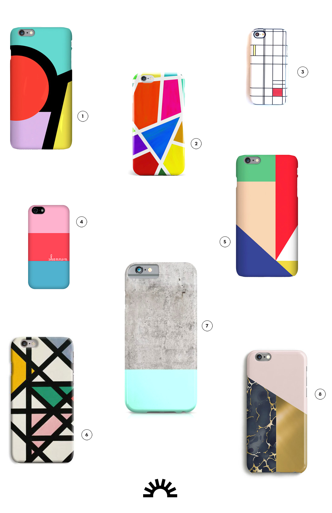 8 colorblocked phone cases