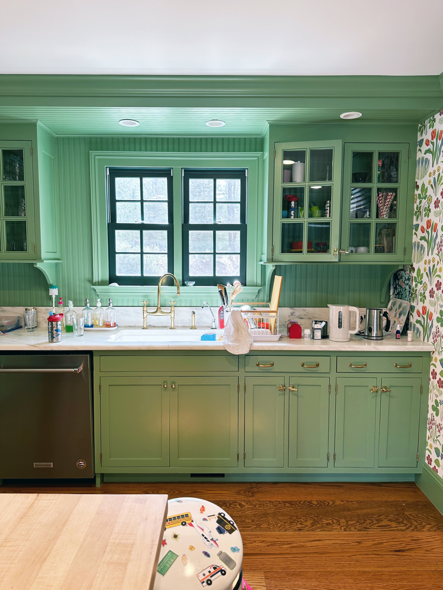green paint in kitchen
