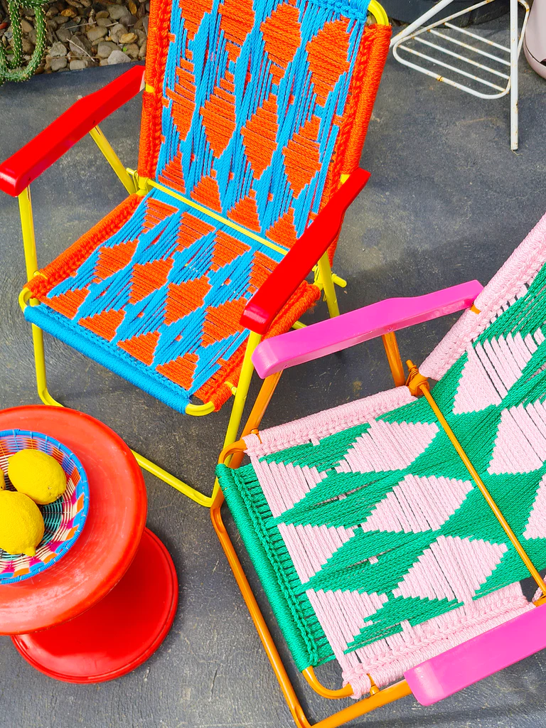 DIY Macrame chairs | Colorful Outdoor Furniture Pieces