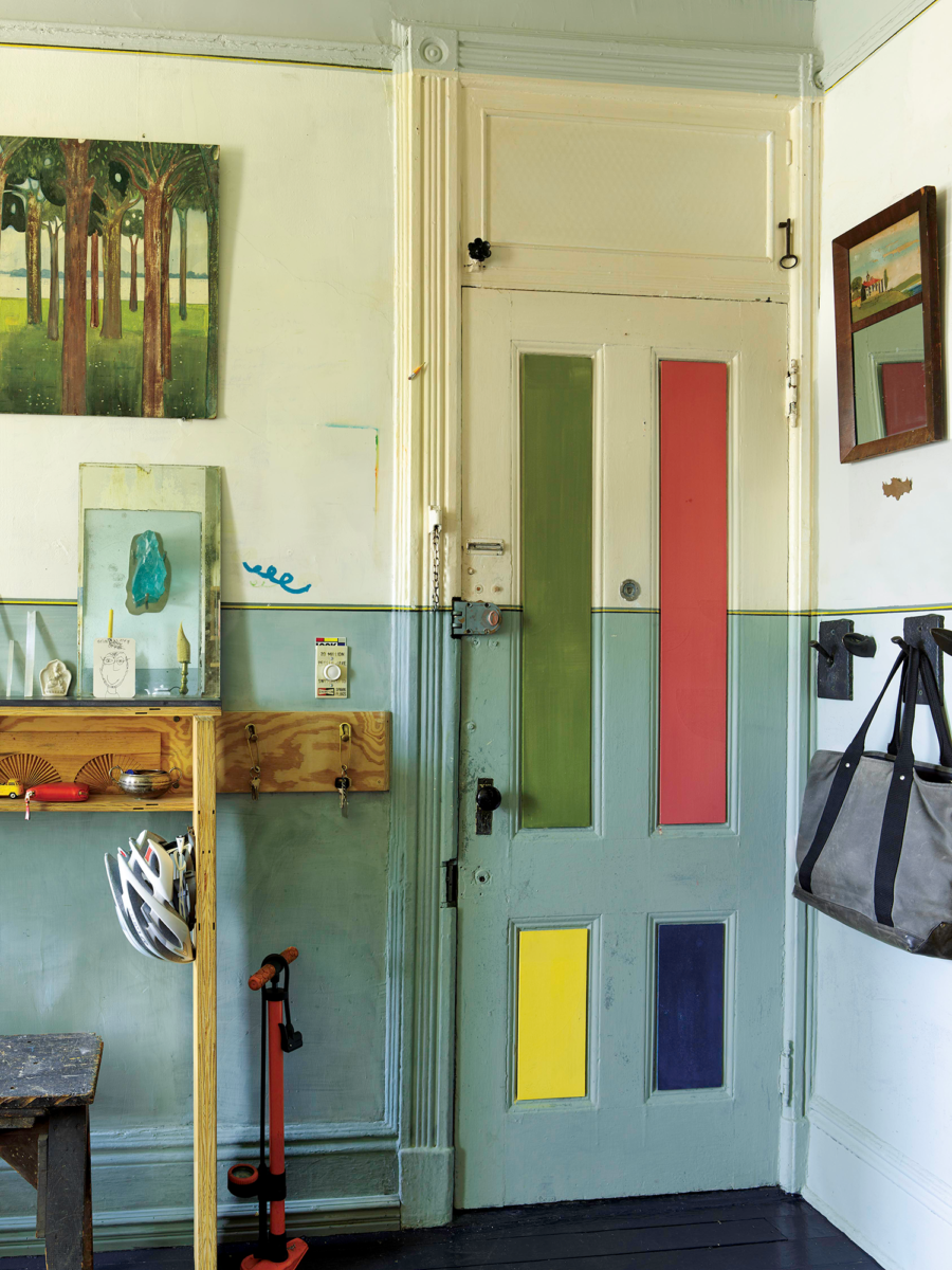 multicolored door panels