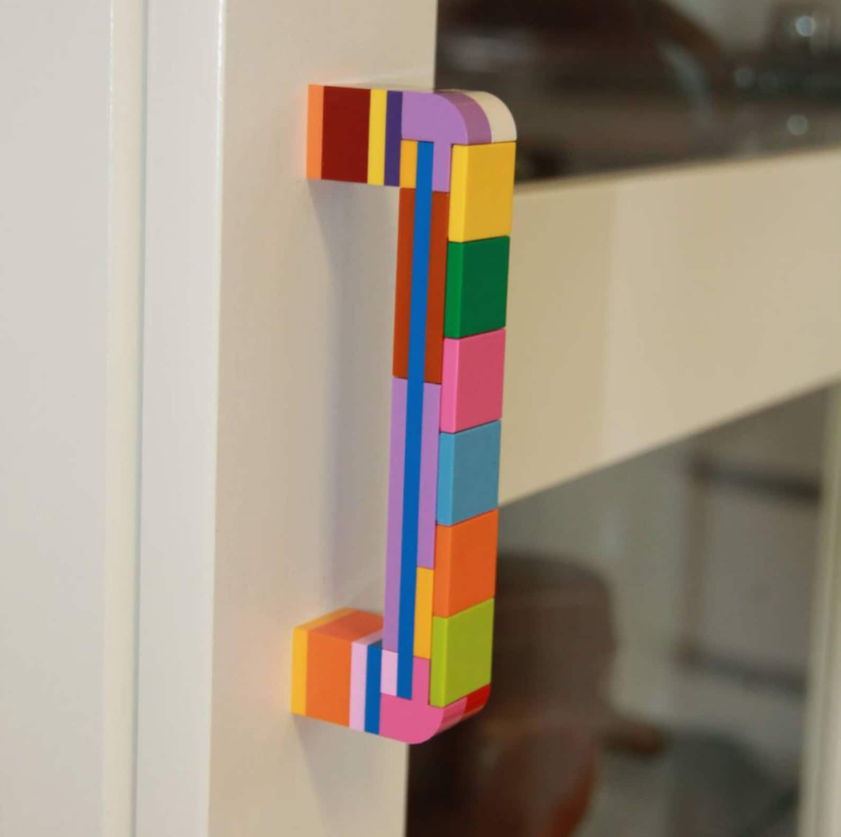 Rainbow door handle | How to Add Pops of Color to Your Home on a Budget