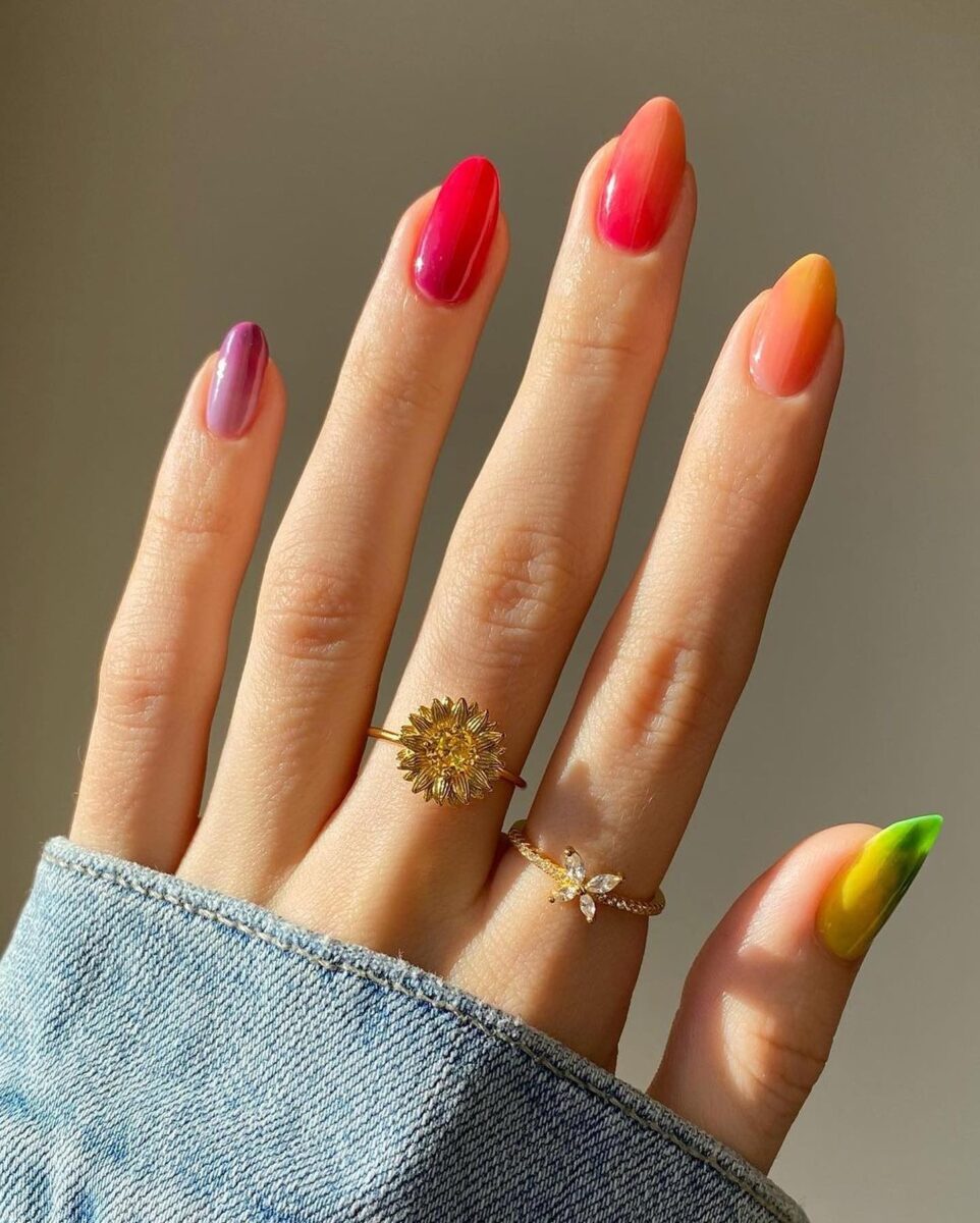nails with an airbrushed gradient | Multicolor Nail Ideas
